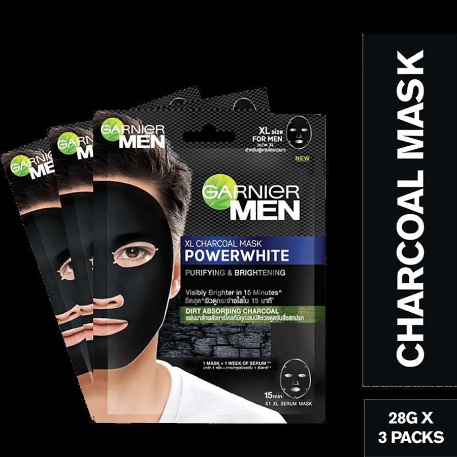 Garnier Men Garnier Men PowerWhite XL Charcoal Mask for Men