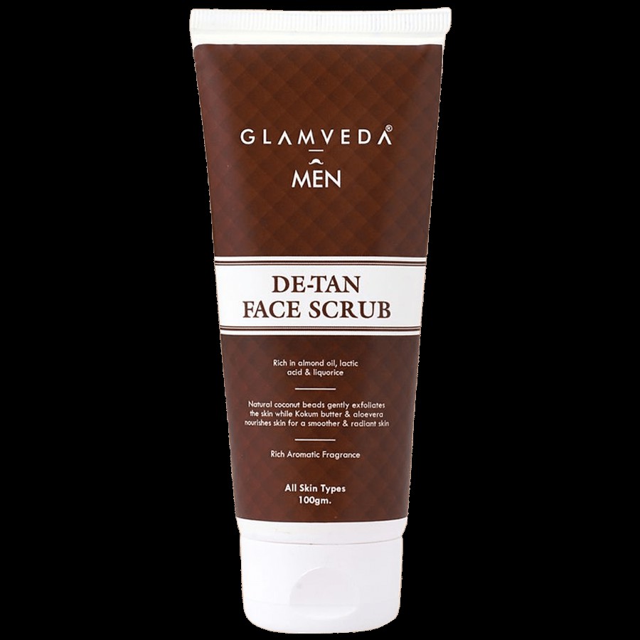 Glamveda Men De-Tan Face Scrub - Rich Aromatic Fragrance