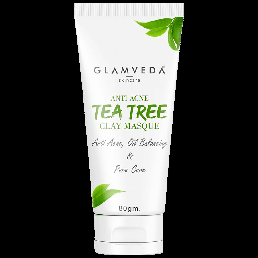 Glamveda Tea Tree Anti Acne Clay Masque - Oil Balancing & Pore Care