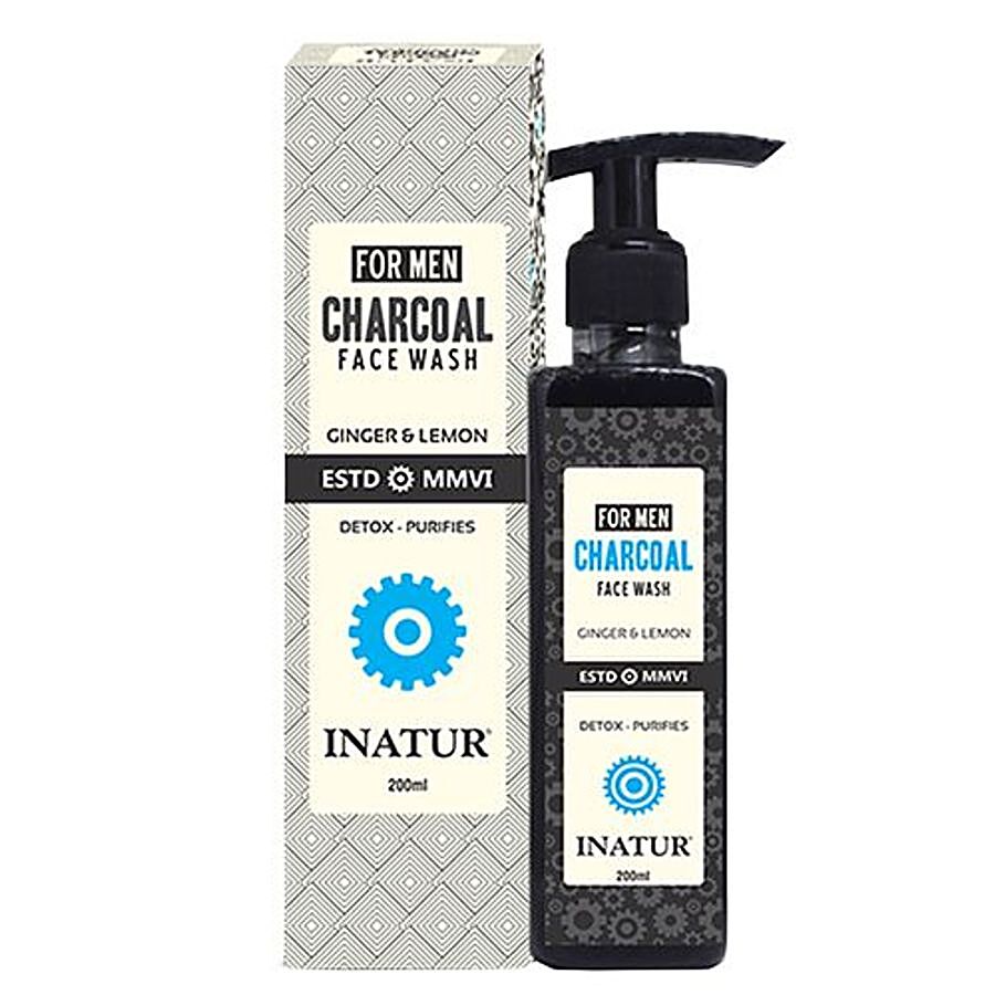 INATUR  Men Charcoal Face Wash