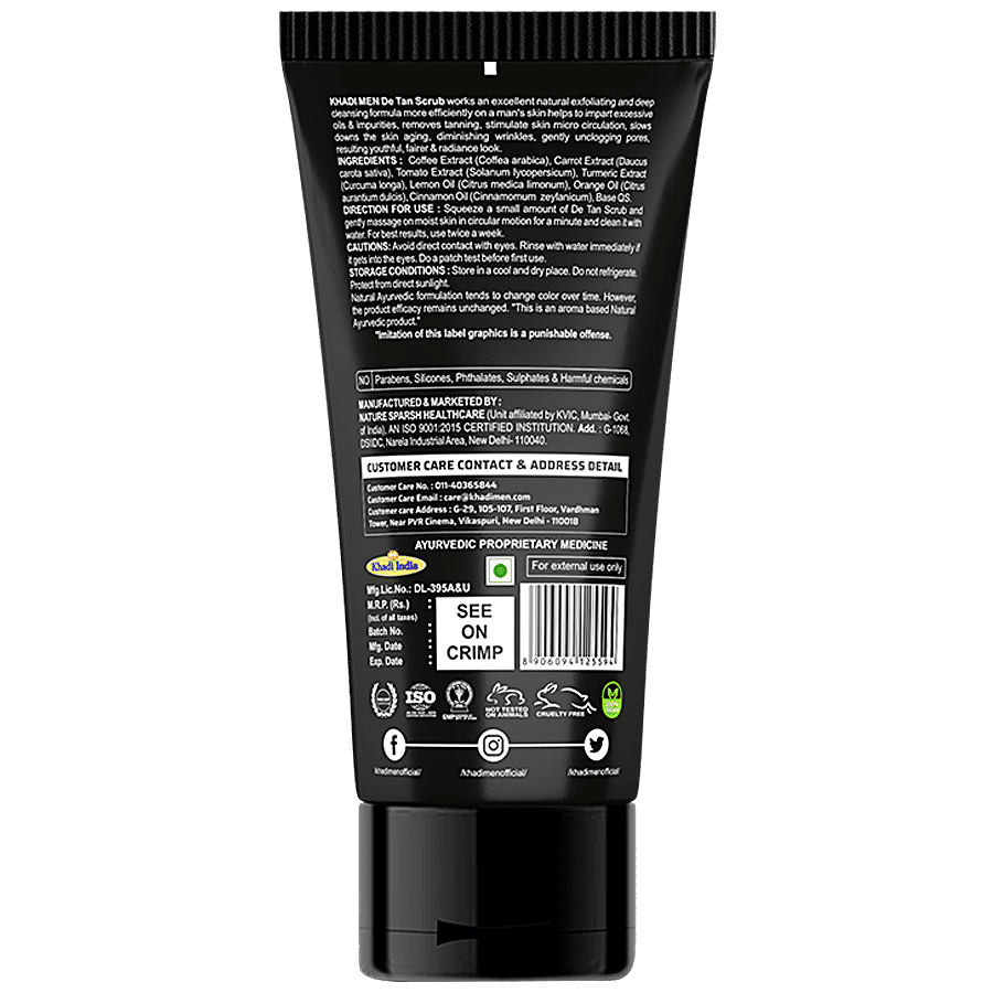 Khadi Men De-Tan Scrub - Removes Tan