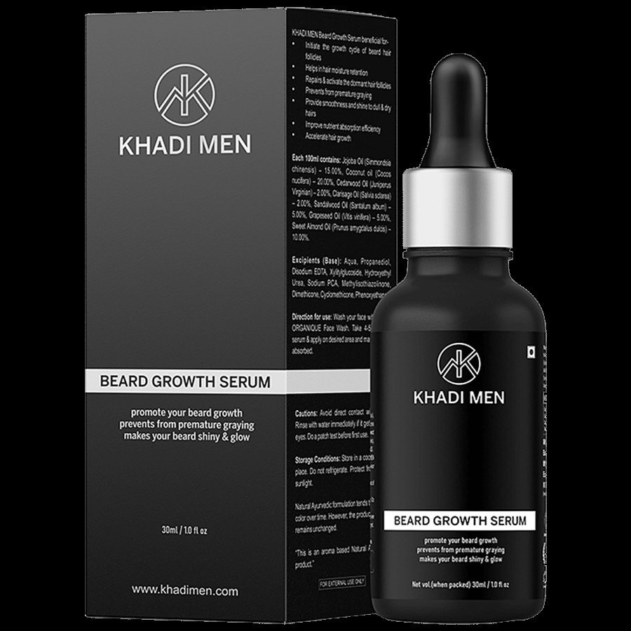 Khadi Men Beard Growth Serum - Prevents Premature Graying