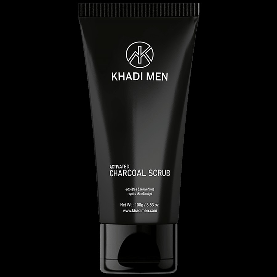 Khadi Men Charcoal Scrub - Exfoliates