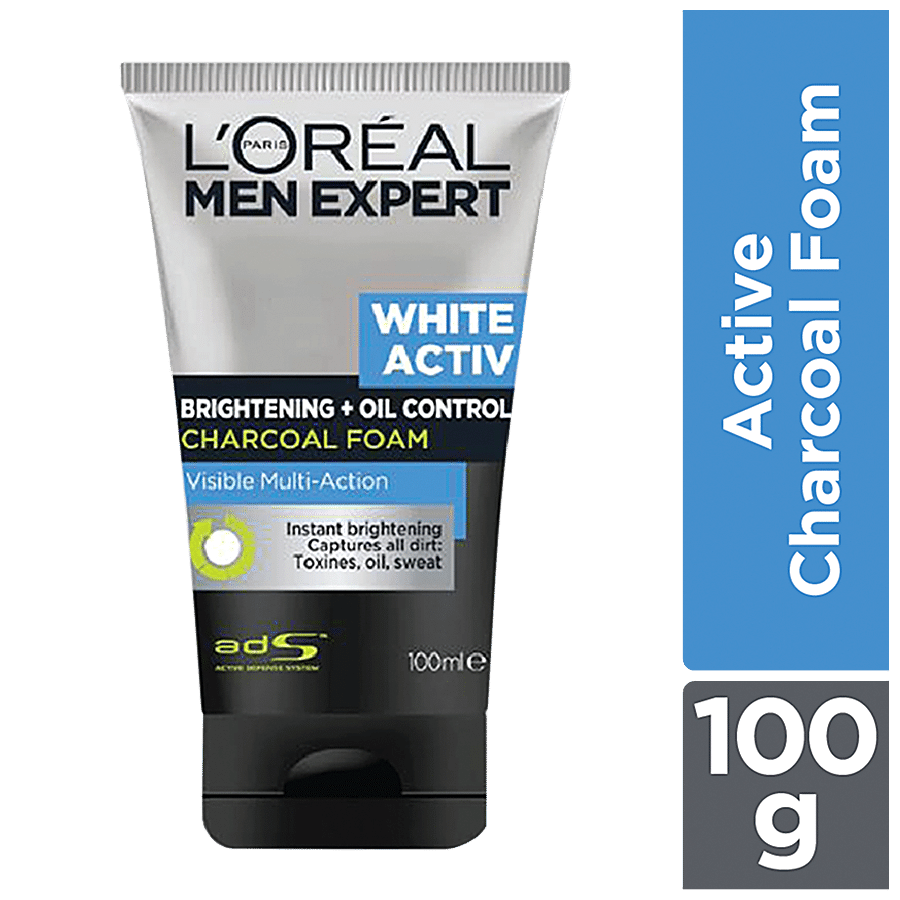 L'OREAL PARIS Men Expert White Activ Charcoal Brightening Foam Facewash