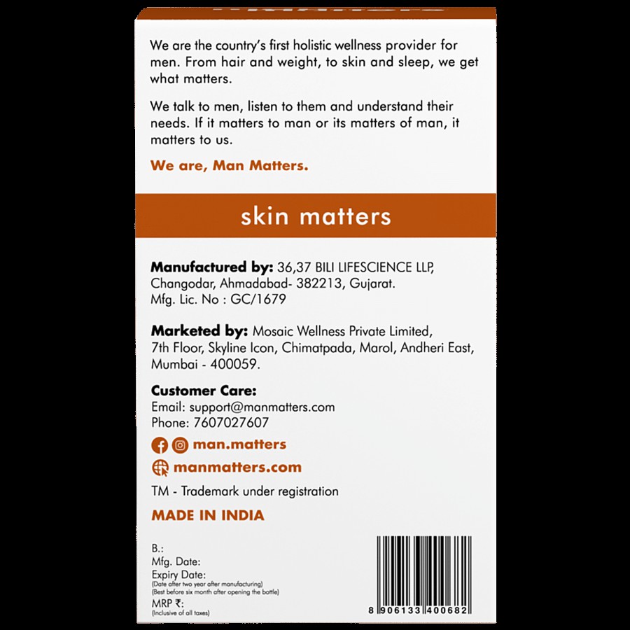 Man Matters REJUV 10% Vitamin C Face Serum -  Reduces Dark Spots