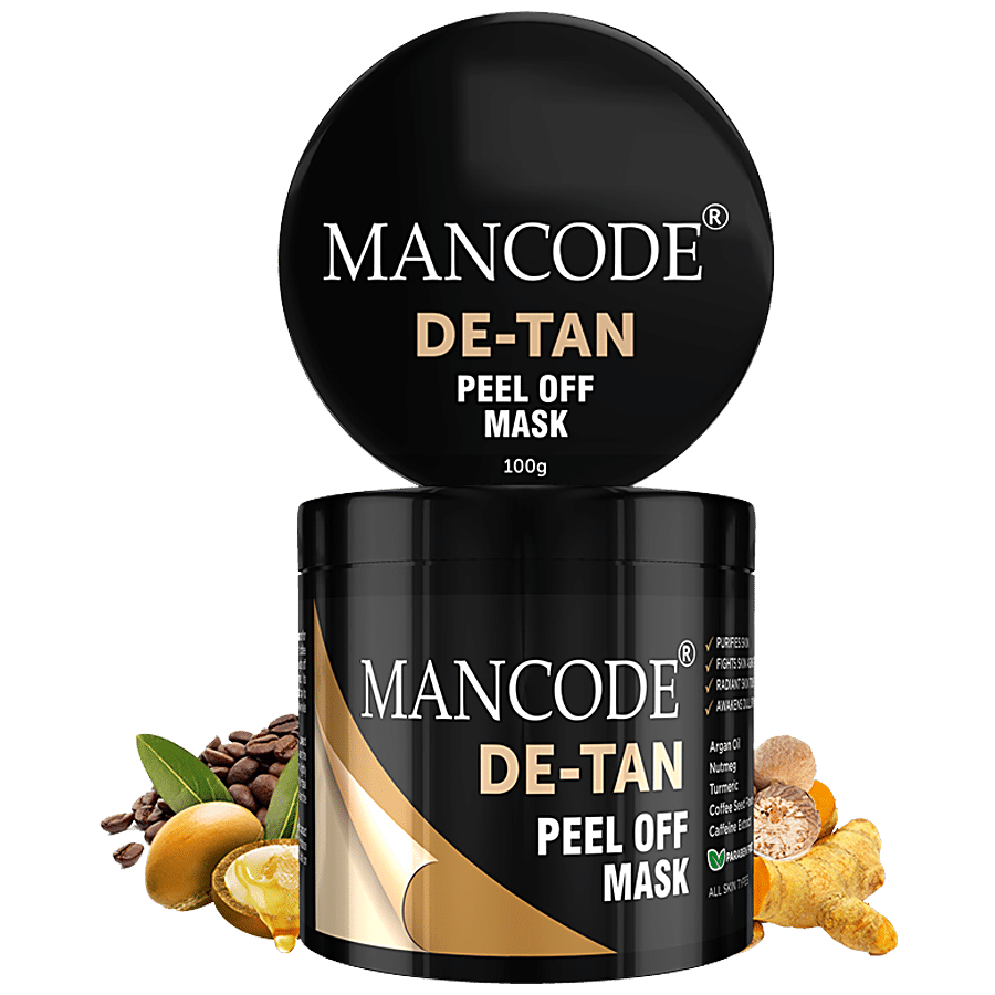 Mancode De-Tan Peel Off Face Mask - With Real Coffee Beans