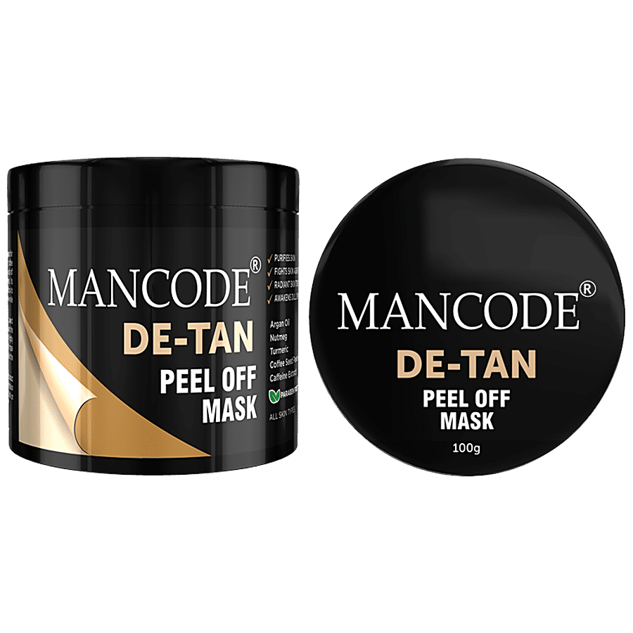 Mancode De-Tan Peel Off Face Mask - With Real Coffee Beans