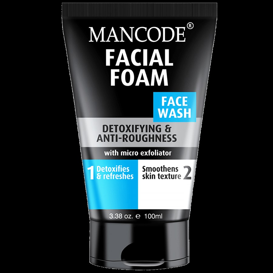 Mancode Face Wash Detoxifying & Anti Roughness With Micro Exfoliator