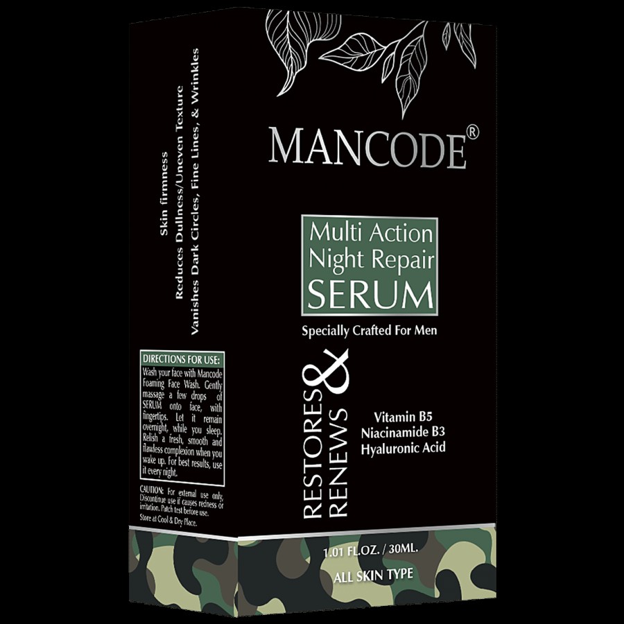 Mancode Multi Action Night Repair Serum - For Men