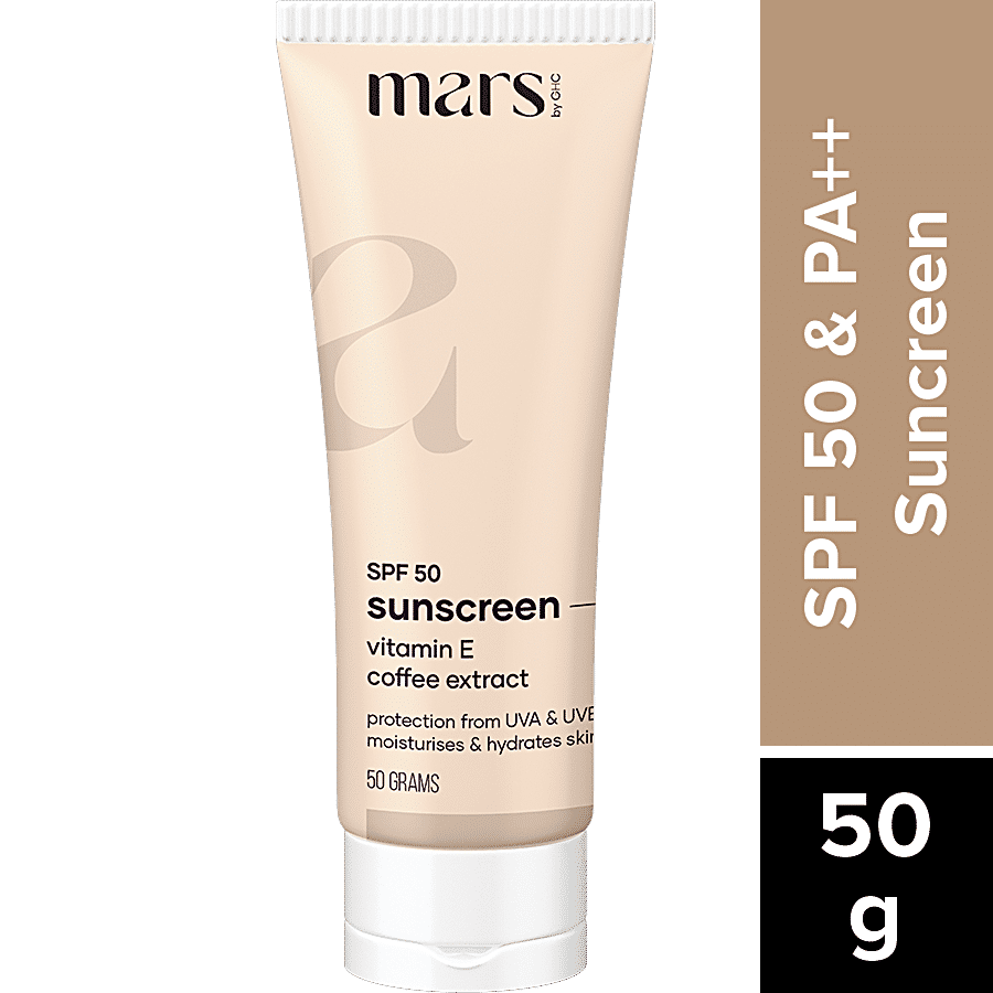 Mars by GHC SPF 50 Sunscreen - With Vitamin E & Coffee Extract