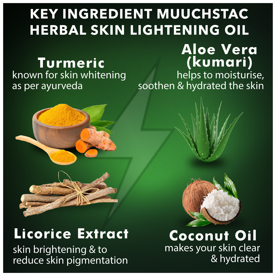 Muuchstac Herbal Skin Lightening Oil - With Turmeric & Aloe Vera