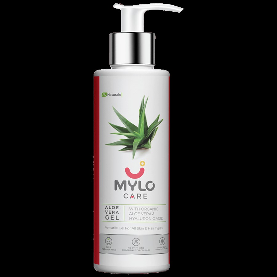 Mylo Care Aloe Vera Gel - With 99% Organic Aloe Vera & Vitamin E