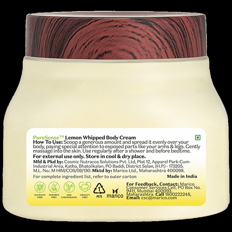 Pure Sense Lemon Whipped Body Cream - Green Tea & Pomegranate