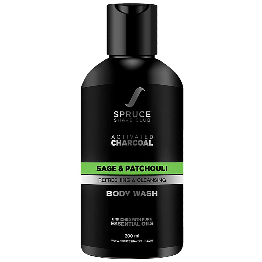 Spruce Shave Club Charcoal Body Wash For Men - Sage & Patchouli