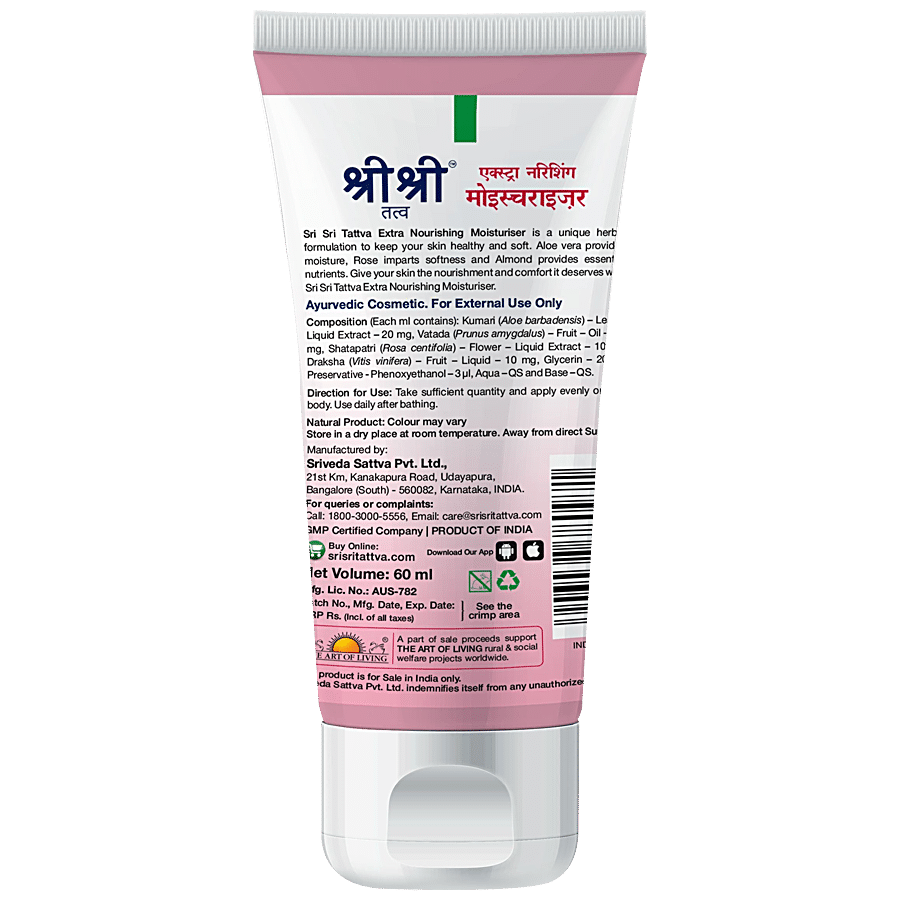 Sri Sri Tattva Extra Nourishing Moisturiser - Rose & Almond