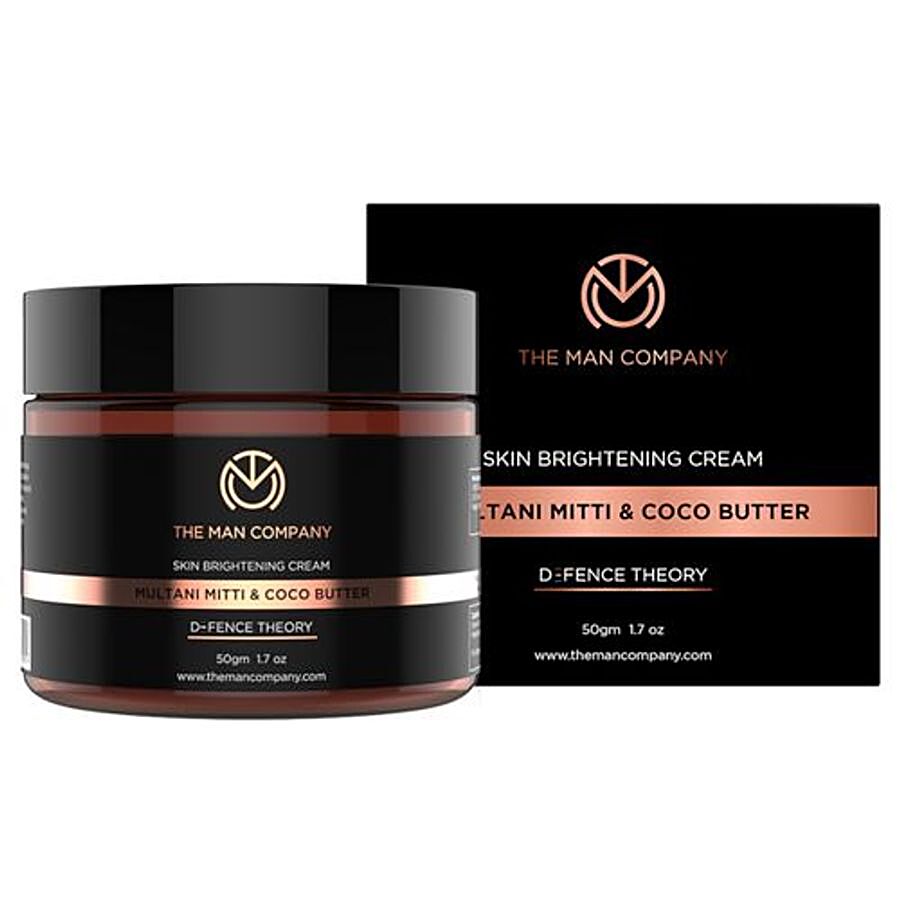 The Man Company Defence Theory Skin Brightening Cream Multani Mitti & Coco Butter