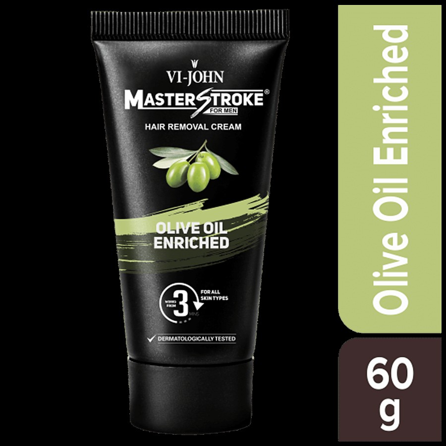 VI-JOHN  Master Stroke Men's Hair Removal Cream Olive