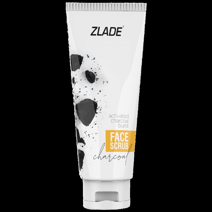 Zlade Activated Charcoal Face Scrub - Removes Dirt & Excess Oil From Pores