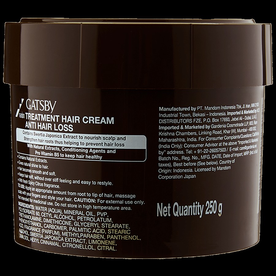 Gatsby Treatment Hair Cream - Anti Hair Loss