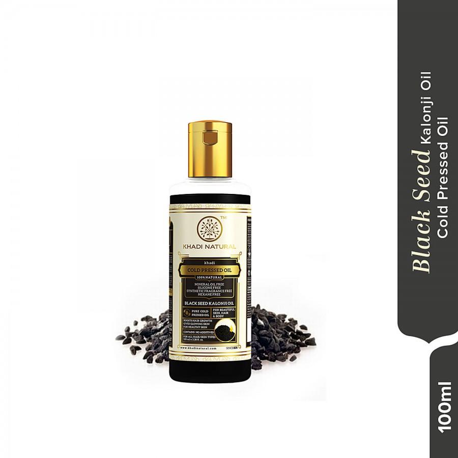 Khadi Natural Cold-Pressed Black Seed/Kalonji Oil - Boosts Hair Growth