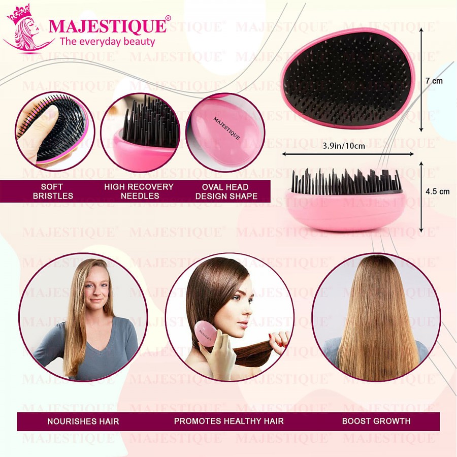 Majestique Egg Shape Detangling Hair Brush - Assorted Colours