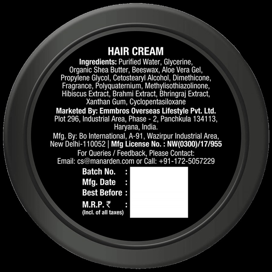 Man Arden Hair Cream - Styling With Normal Hold & Matte Finish