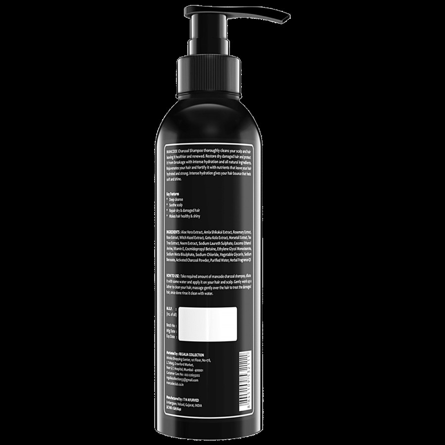 Mancode Charcoal Shampoo For Men - Removes Dirt