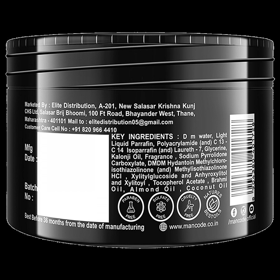 Mancode Hair Fall Control Cream - Brahmi & Almond Oil