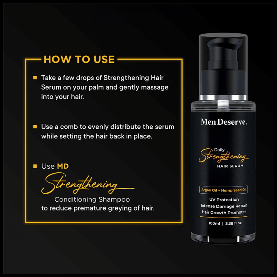 Men Deserve Daily Strengthening Hair Serum - Argan Oil + Hemp Seed Oil