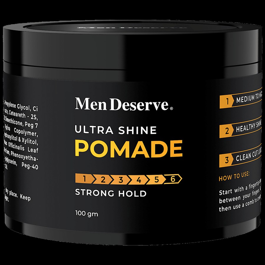 Men Deserve Hair Styling Ultra Shine Pomade - Provides Wet Look