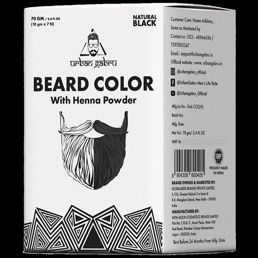 urban gabru Beard Colour For Men - Natural Black