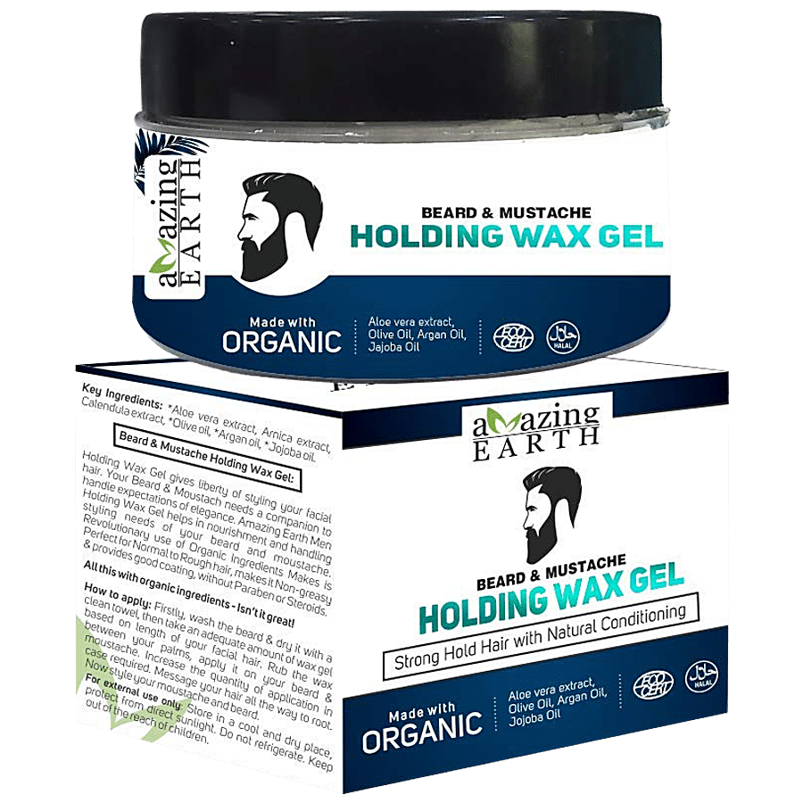 Amazing Earth Beard & Moustache Holding Wax Gel - Organic