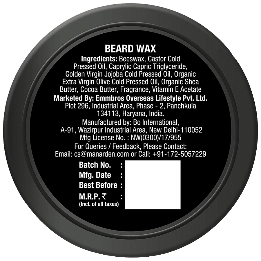 Man Arden Beard Wax - Styling With Strong Hold & Matte Finish