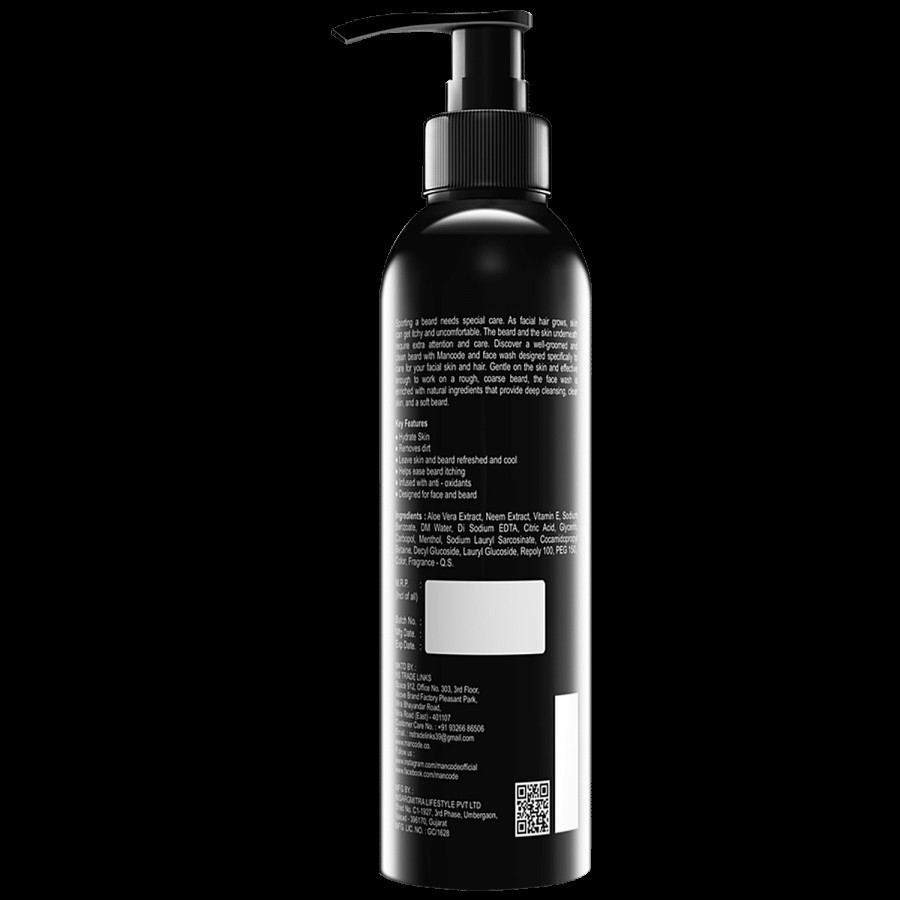 Mancode 2 In 1 Beard & Face Wash - Infused With Antioxidants