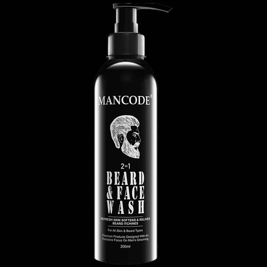 Mancode 2 In 1 Beard & Face Wash - Infused With Antioxidants