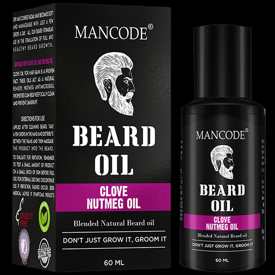 Mancode Clove Nutmeg Beard Oil - With Pure Ingredients