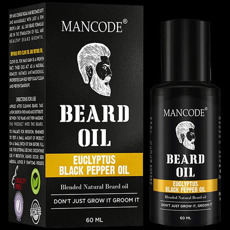 Mancode Eucalyptus & Black Pepper Beard Oil - With Pure Ingredients