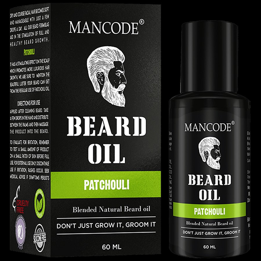 Mancode Patchouli Beard Oil - With Pure Ingredients