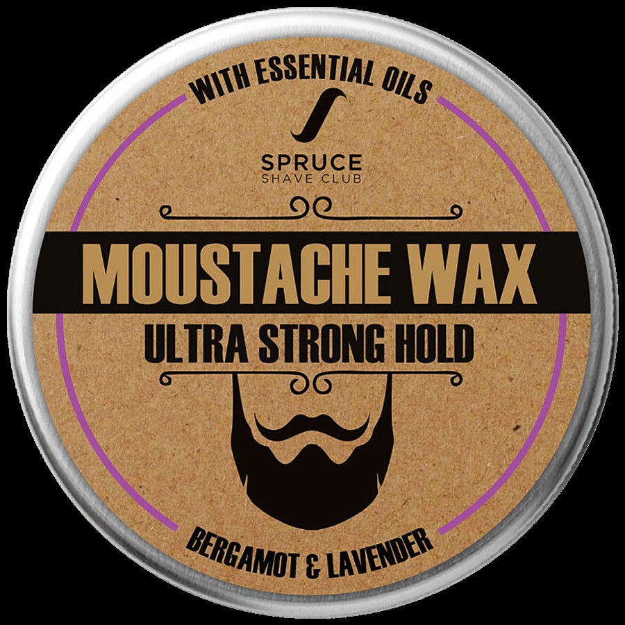 Spruce Shave Club Beard & Moustache Wax For Ultra Strong Hold - Bergamot & Lavender