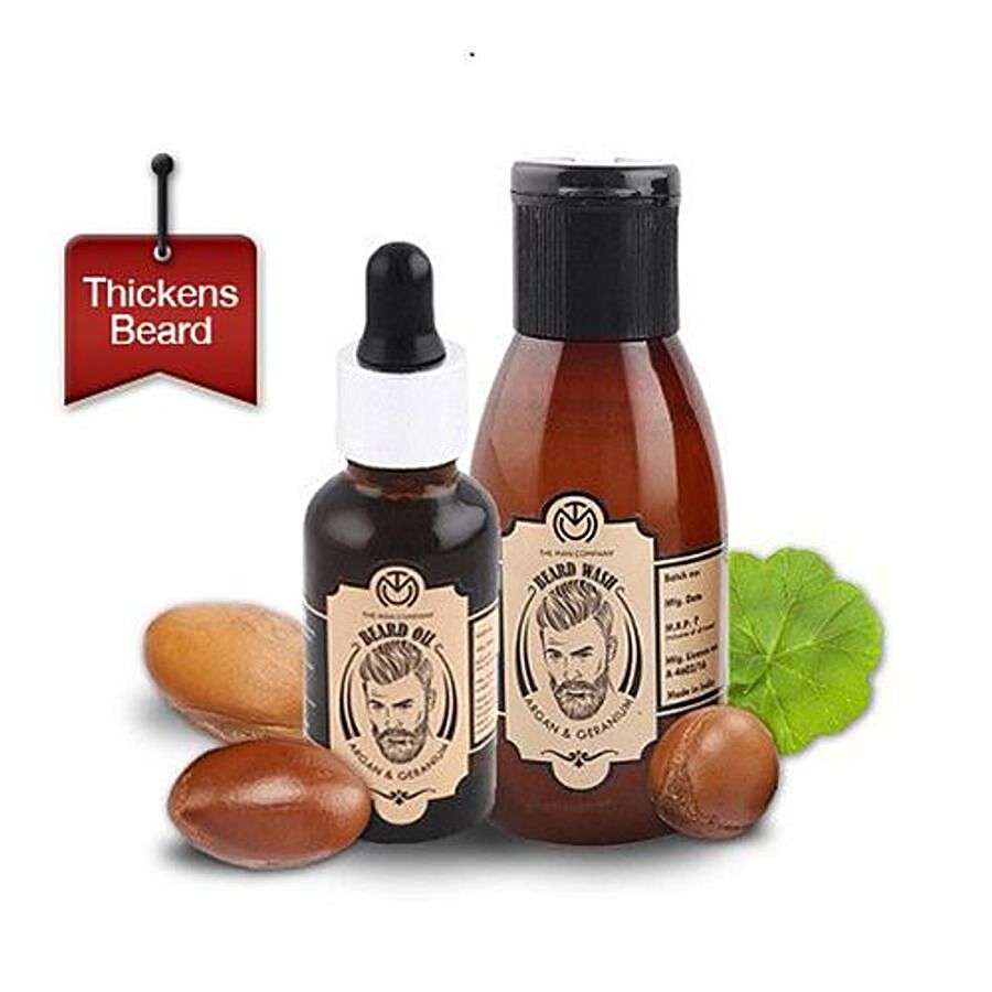 The Man Company Beard Oil & Wash Combo - Argan & Geranium