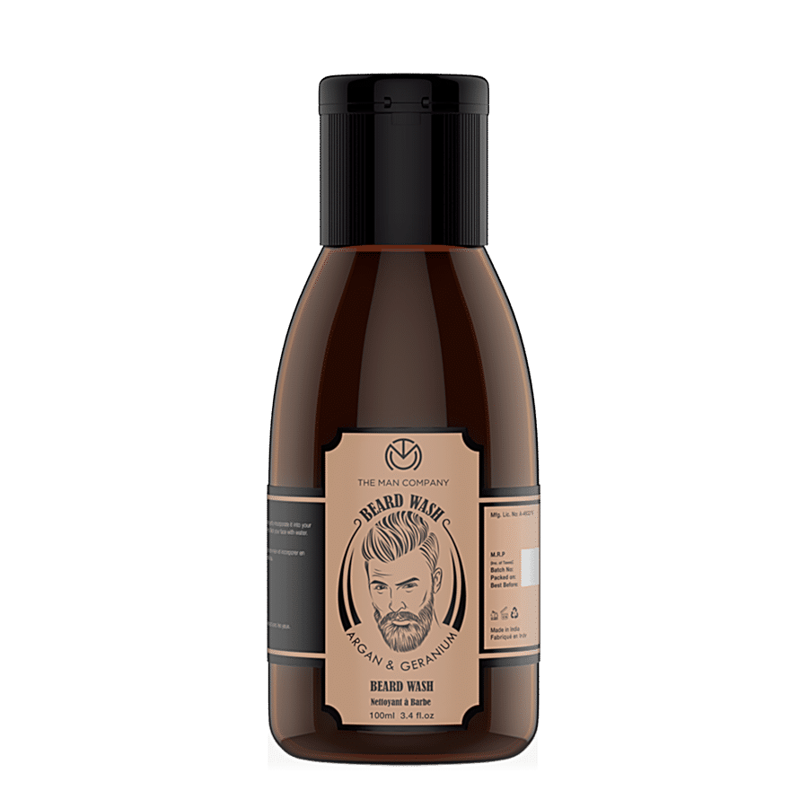 The Man Company Beard Wash For Smoothening - Argan & Geranium