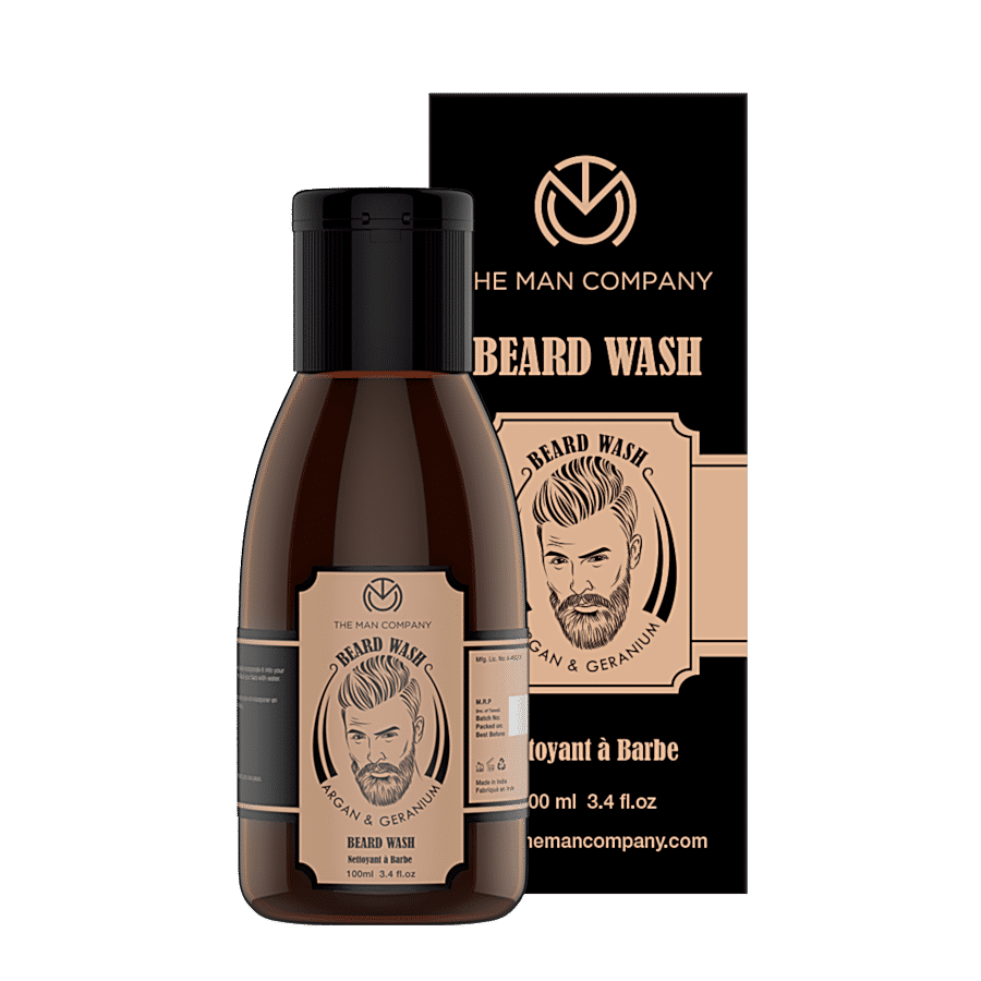 The Man Company Beard Wash For Smoothening - Argan & Geranium