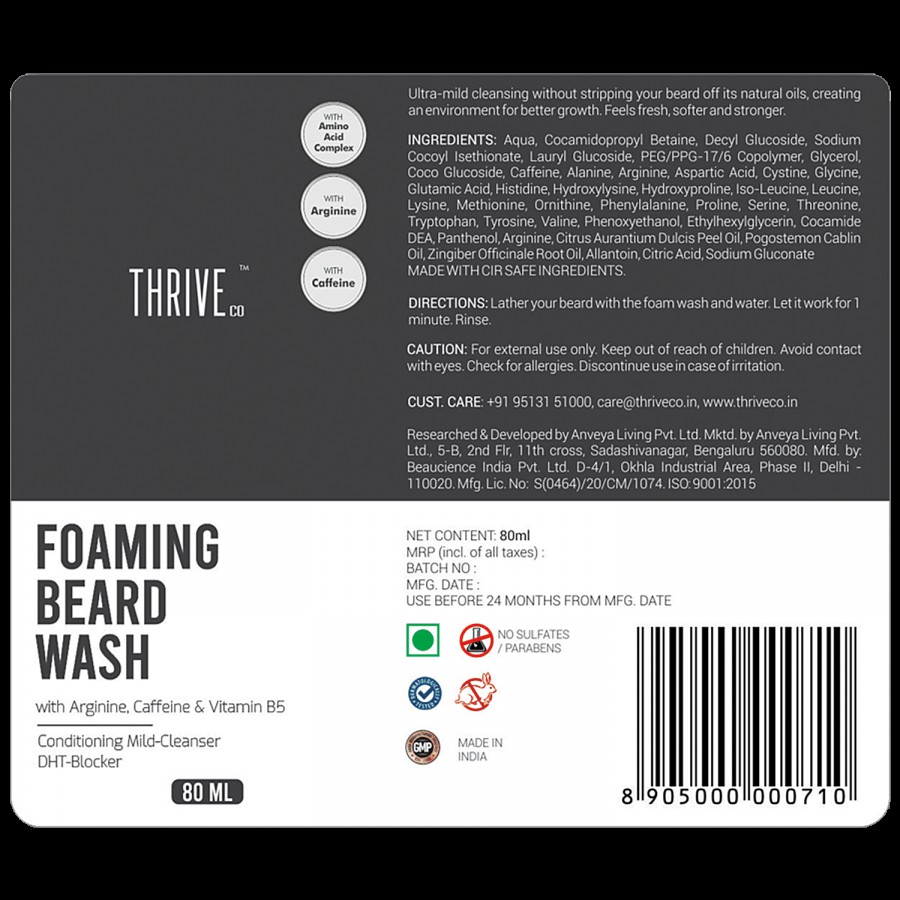 ThriveCo Foaming Beard Wash - Cleanses & Conditions