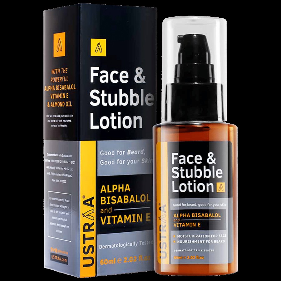 Ustraa Face & Stubble Lotion For Beard Softening - Dermatologically Tested