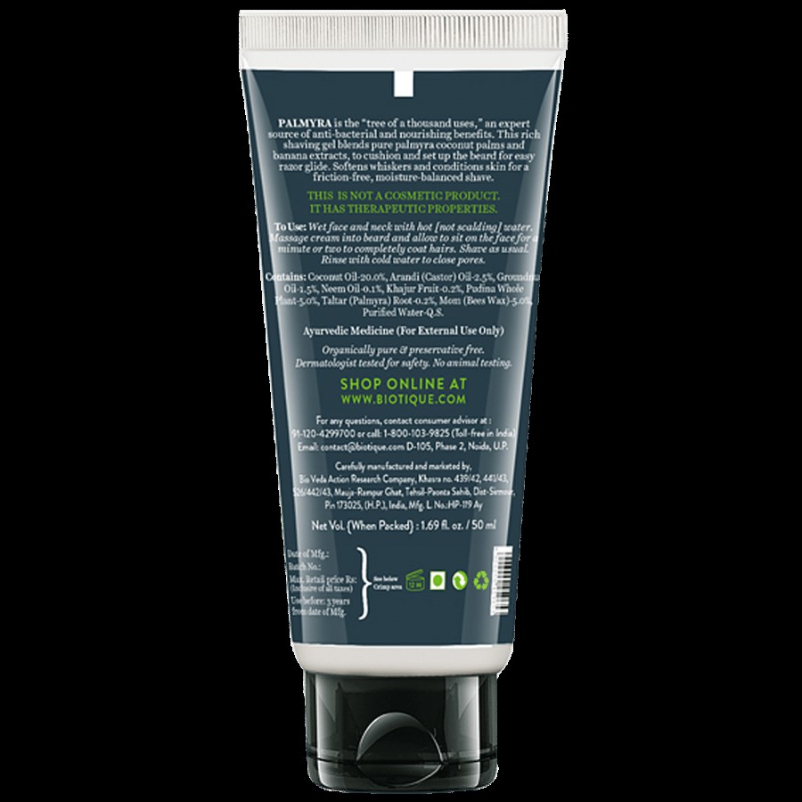 BIOTIQUE Expert Shave Gel - Palmyra