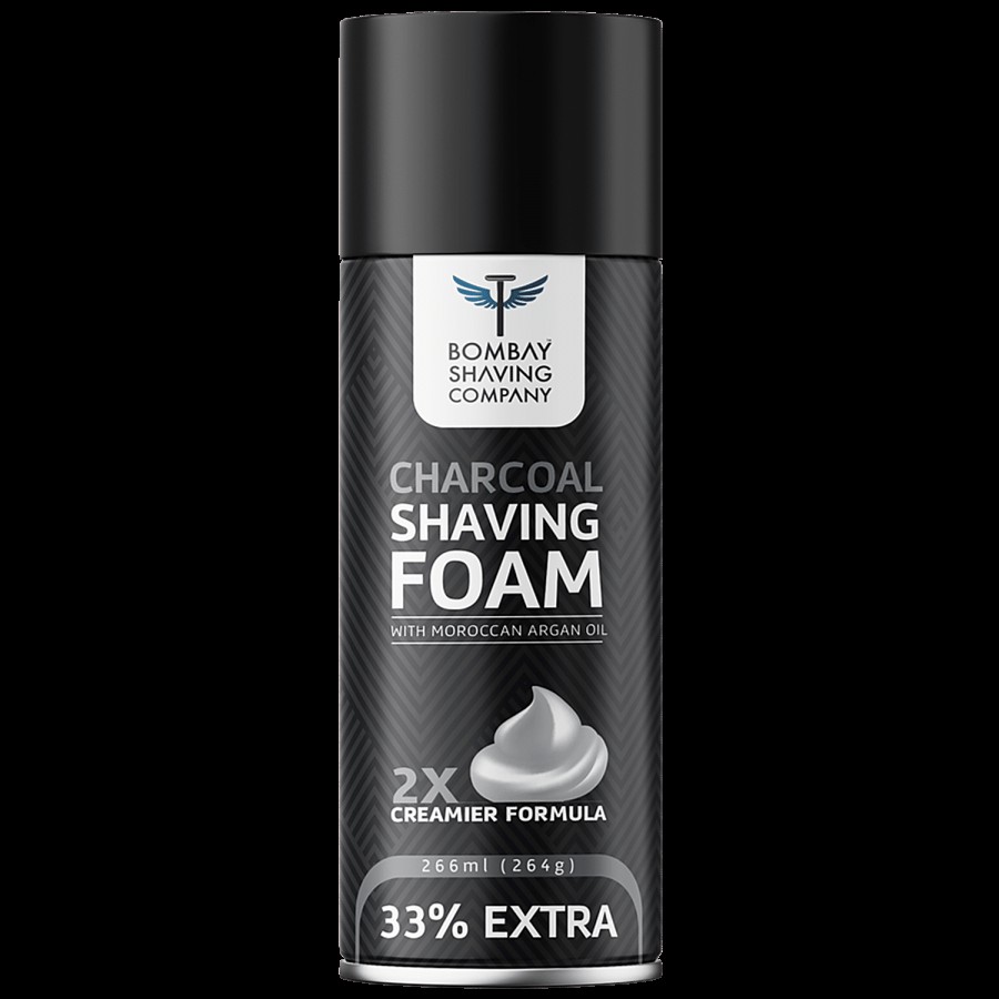 Bombay Shaving Company Charcoal Shaving Foam - Activated Charcoal & Moroccan Argan Oil