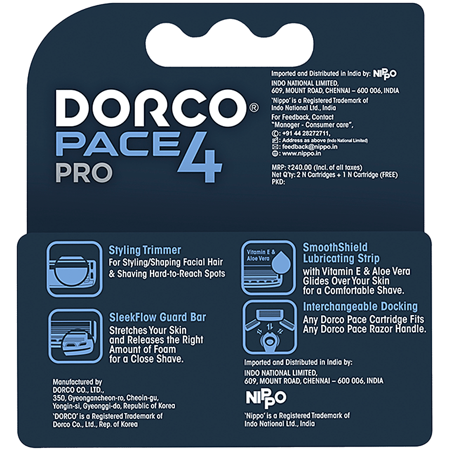 DORCO Pace 4 Pro Cartridges - Vitamin E