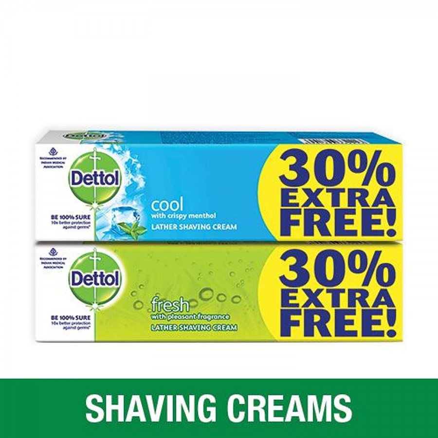 Dettol Lather Shaving Cream - Fresh 60 gm + Cool 70 gm