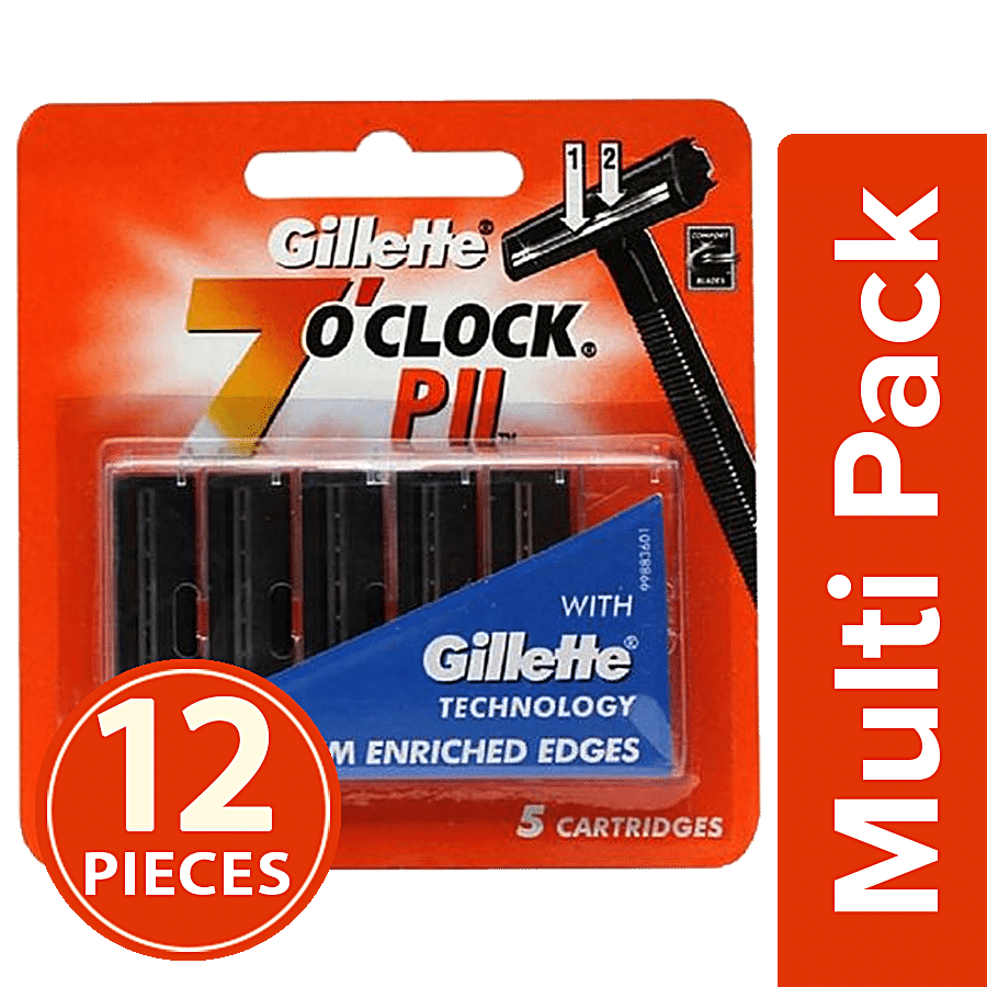 Gillette 7 O' Clock Cartridges - P II With Chromium Enriched Edges