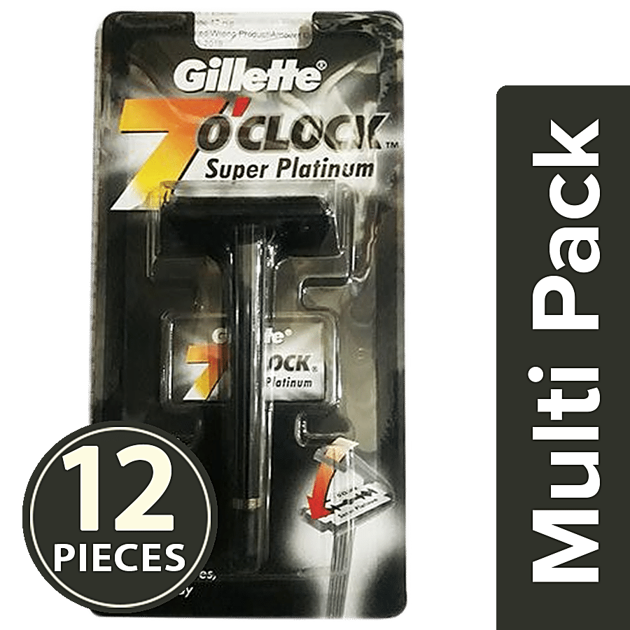 Gillette 7 O' Clock Razor & Blades - Super Platinum